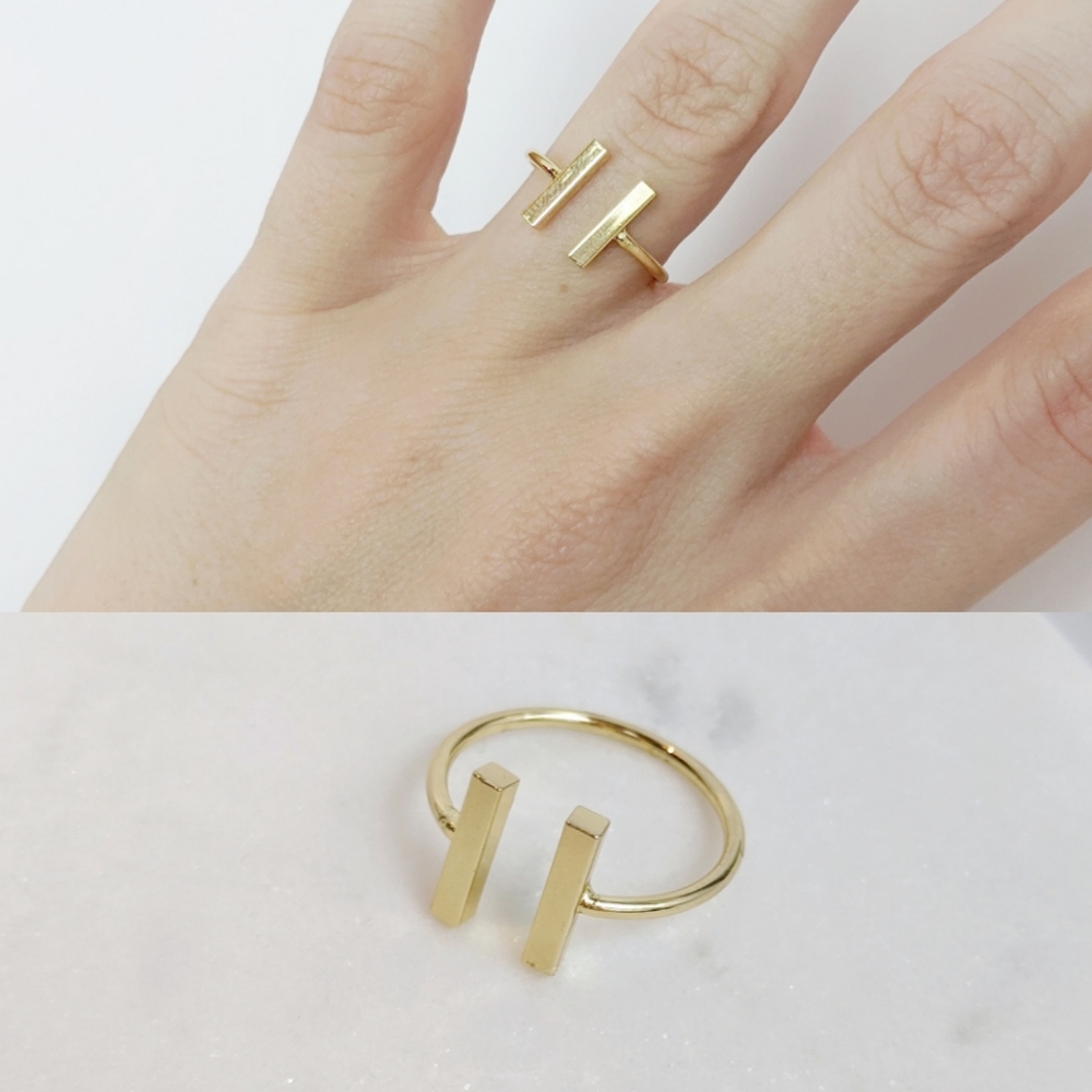 Double Bar Gold Ring - Picture 1 of 6